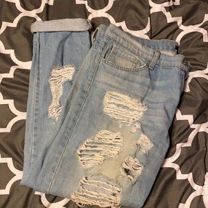 Flying monkey ripped boyfriend jeans